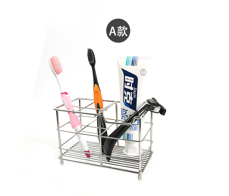 Manufacturers direct 304 stainless steel electric toothbrush holder, suction wall type multifunctional toothpaste seat bathroom shelf storage racks Manufacturers direct 304 stainless steel electric toothbrush holder, suction wall type multifunctional toothpaste seat bathroom shelf storage racks