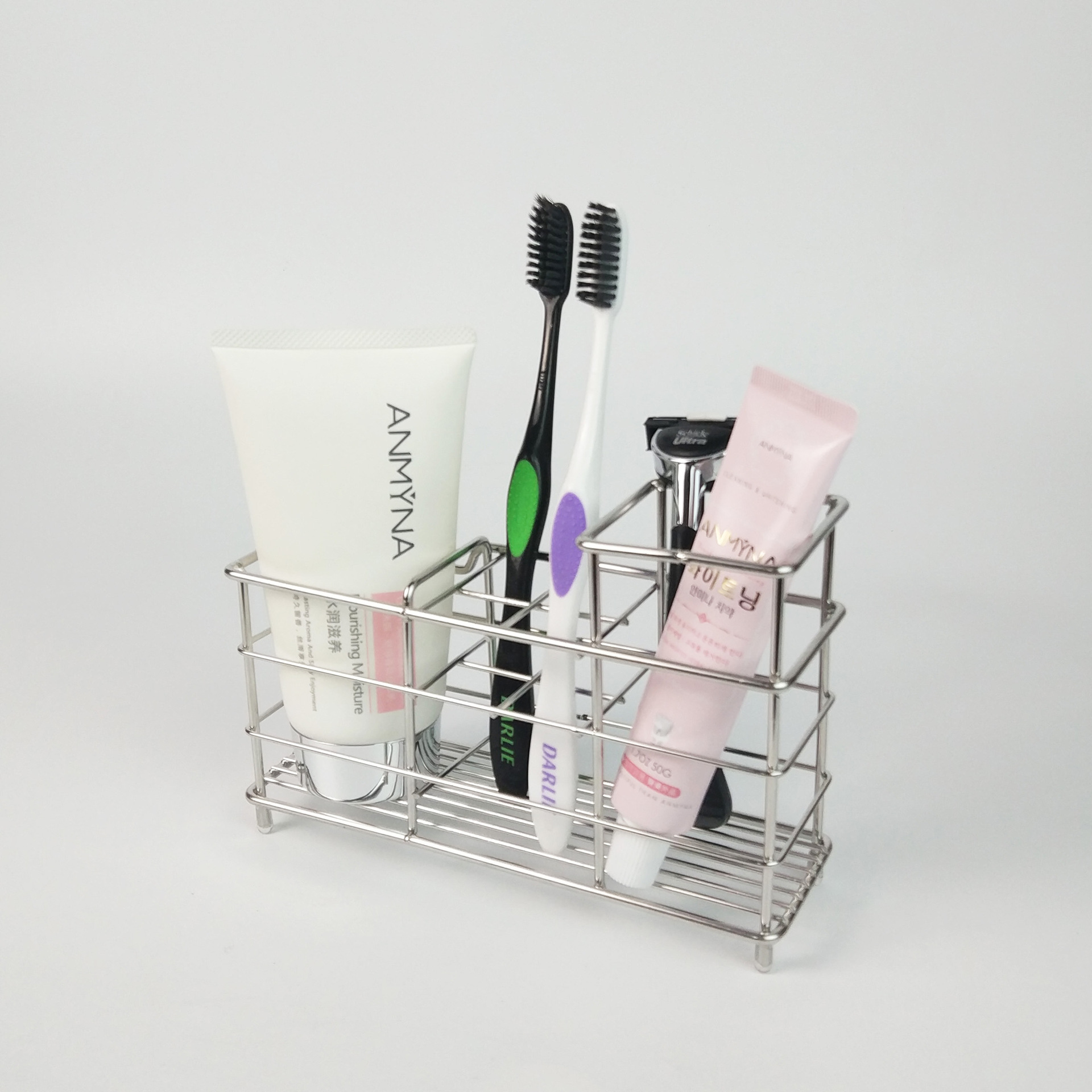 Manufacturers direct 304 stainless steel electric toothbrush holder, suction wall type multifunctional toothpaste seat bathroom shelf storage racks Manufacturers direct 304 stainless steel electric toothbrush holder, suction wall type multifunctional toothpaste seat bathroom shelf storage racks