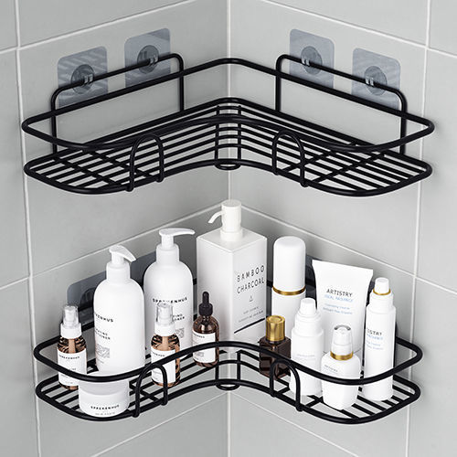 Punch-Free Bathroom Toilet Wall Kitchen Shelf Wall Tripod Holder Storage Rack