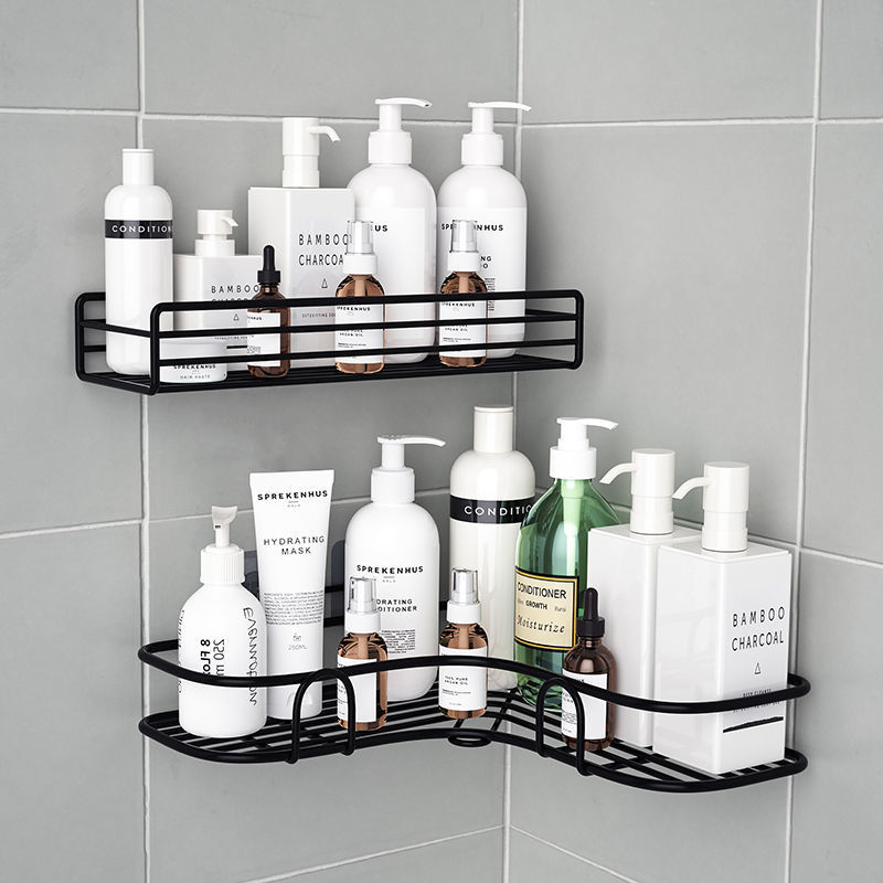 Punch-Free Bathroom Toilet Wall Kitchen Shelf Wall Tripod Holder Storage Rack
