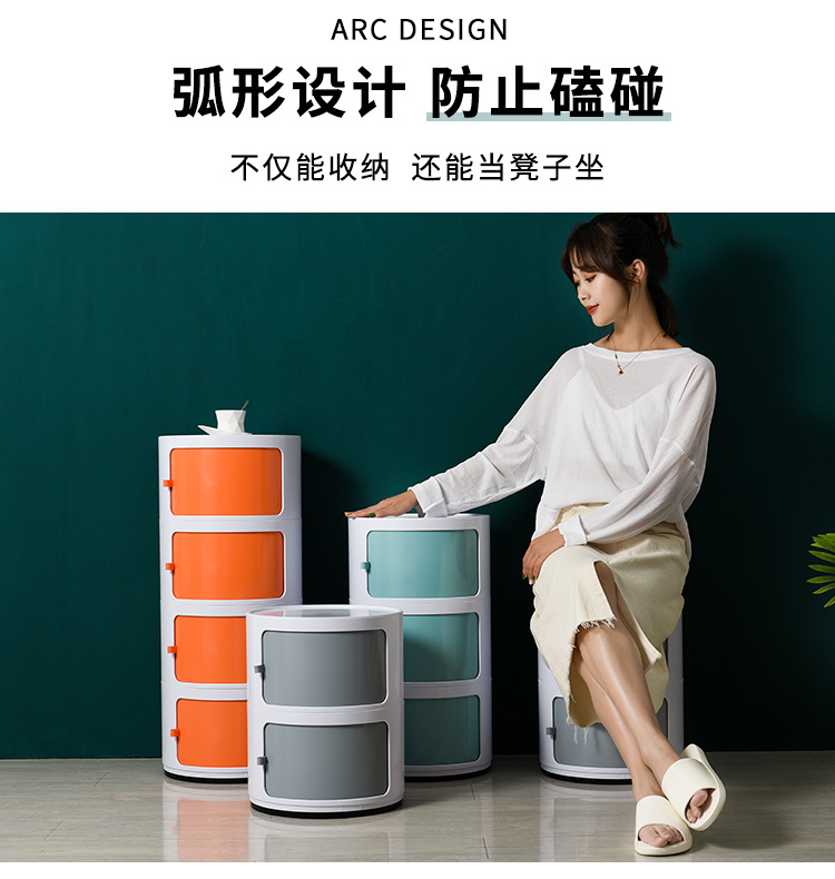 Bedroom Simple Nordic round Storage Cabinet Plastic Multi-Layer Bedside Table Bathroom Cabinet Shelf Side Cabinet Bedroom Simple Nordic round Storage Cabinet Plastic Multi-Layer Bedside Table Bathroom Cabinet Shelf Side Cabinet