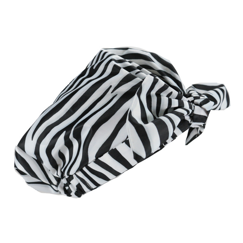 Shower Cap Waterproof Amazon Elastic Bow Black and White Stripes Shower Cap Female Yiwu Manufacturers Can Make a Variety of Patterns Shower Cap Waterproof Amazon Elastic Bow Black and White Stripes Shower Cap Female Yiwu Manufacturers Can Make a Variety of Patterns