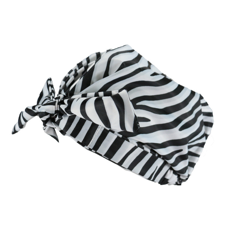 Shower Cap Waterproof Amazon Elastic Bow Black and White Stripes Shower Cap Female Yiwu Manufacturers Can Make a Variety of Patterns Shower Cap Waterproof Amazon Elastic Bow Black and White Stripes Shower Cap Female Yiwu Manufacturers Can Make a Variety of Patterns