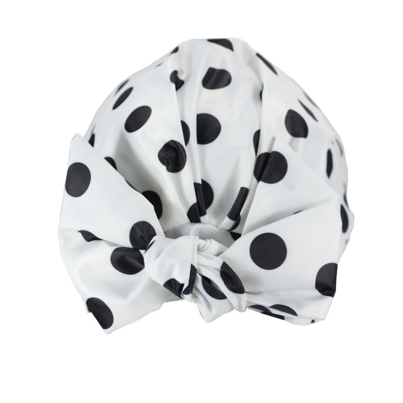 Shower Cap Waterproof Amazon Elastic Bow Black and White Stripes Shower Cap Female Yiwu Manufacturers Can Make a Variety of Patterns Shower Cap Waterproof Amazon Elastic Bow Black and White Stripes Shower Cap Female Yiwu Manufacturers Can Make a Variety of Patterns