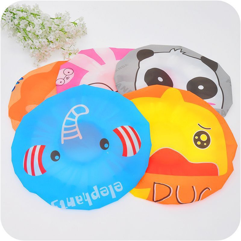 Cute cartoon adult lady shower cap Japanese thickened shampoo shower cap lampblack hat