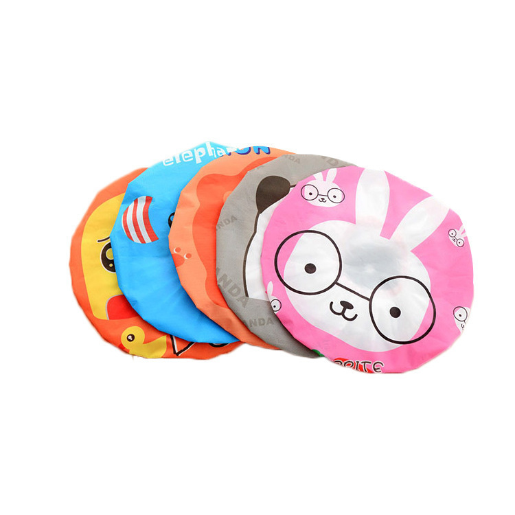 Cute cartoon adult lady shower cap Japanese thickened shampoo shower cap lampblack hat