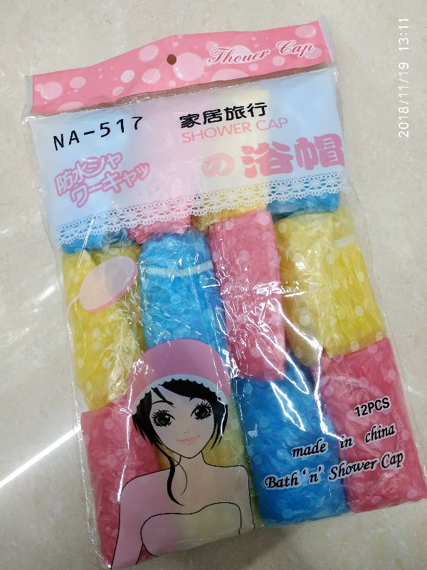 Disposable shower cap PE head cover household hotel shower cap Disposable shower cap PE head cover household hotel shower cap