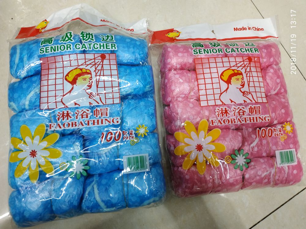 Disposable shower cap PE head cover household hotel shower cap Disposable shower cap PE head cover household hotel shower cap