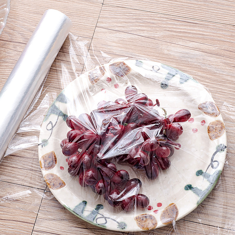 Factory Direct Sales PE Material Food Grade Plastic Wrap Low and High Temperature Resistant Colorless Transparent Thickened Fruit Special Plastic Wrap