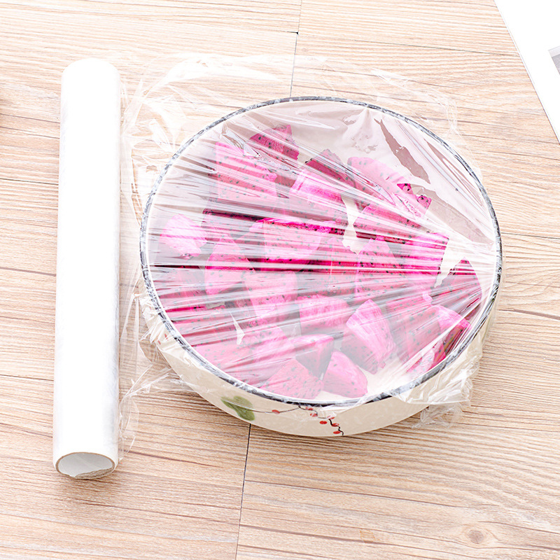 Factory Direct Sales PE Material Food Grade Plastic Wrap Low and High Temperature Resistant Colorless Transparent Thickened Fruit Special Plastic Wrap