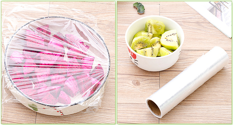 Factory Direct Sales PE Material Food Grade Plastic Wrap Low and High Temperature Resistant Colorless Transparent Thickened Fruit Special Plastic Wrap