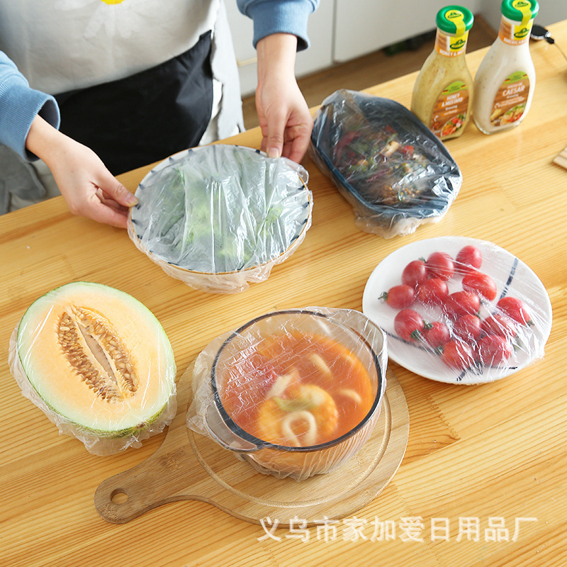 Disposable Vegetable Cover Food Preservation Cover Tightening Mouth Anti-Odor Plastic Wrap Household Bowl Sets of Leftovers Anti Fly Cover