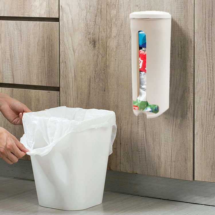 Garbage Bag Storage Box Kitchen Convenient Plastic Bag Collector Bag Storage Box Wall-Mounted Removable Plastic Bag Storage