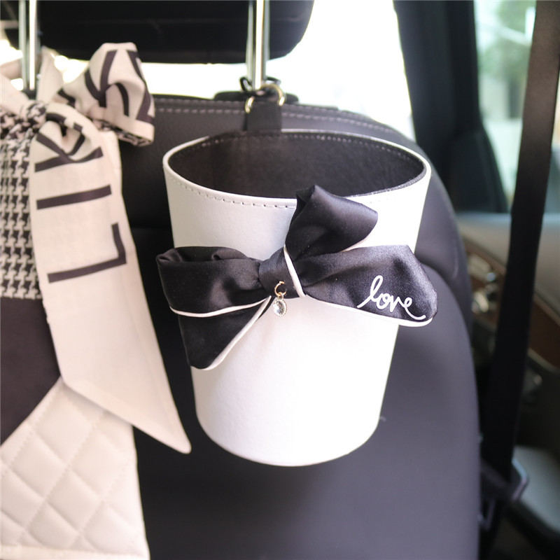Car Trash Can Storage Car Storage Containers Front and Rear Row Garbage Bag for Vehicles Hanging Paper Cover Tissue Box Bag