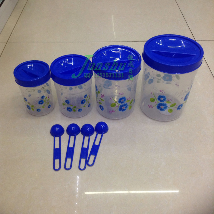 New plastic four pieces of plastic wrap transparent preservation box