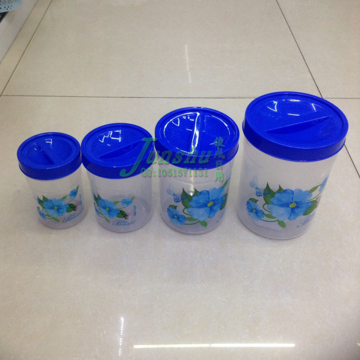New plastic four pieces of plastic wrap transparent preservation box