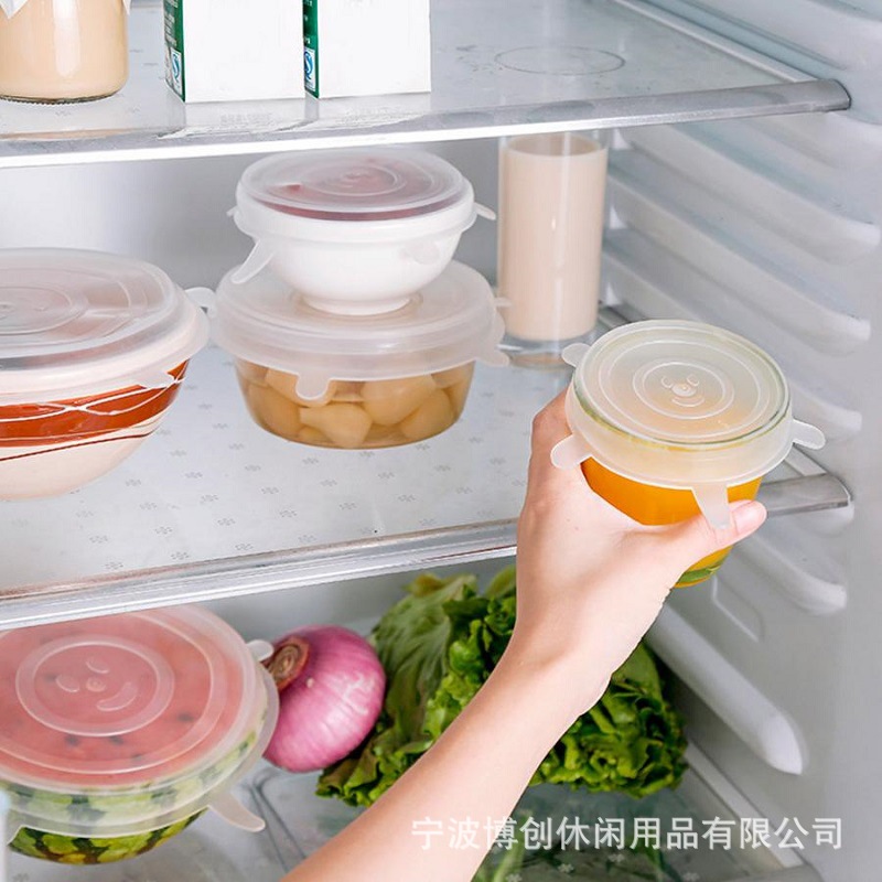 Factory Direct Sales Foldable Stretch Lid for Airtight Container 6 Six-Piece Vacuum Sealed Plastic Wrap Currently Available