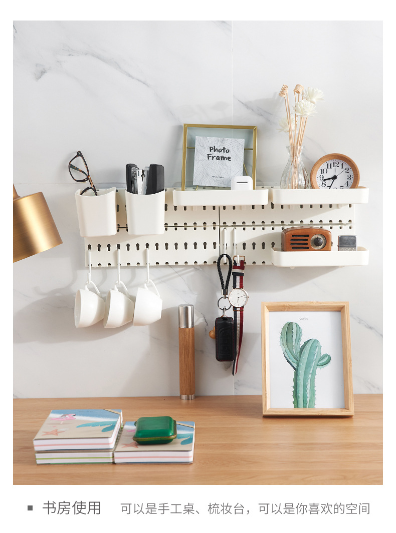 Plastic Wire-Wrap Board Bathroom Kitchen No Punching on Walls Storage Rack Living Room Bedroom Wall Storage Ledge Wall Hanging
