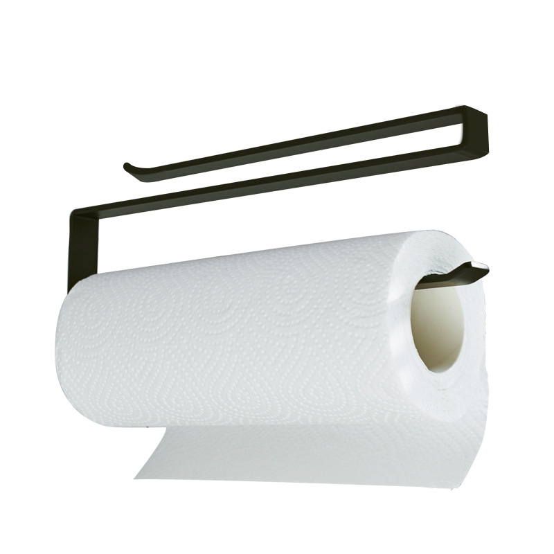 Japanese-Style Cabinet Hanging Roll Stand Punch-Free Wall-Mounted Kitchen Towel Rack Household Wipes Plastic Wrap Storage Rack