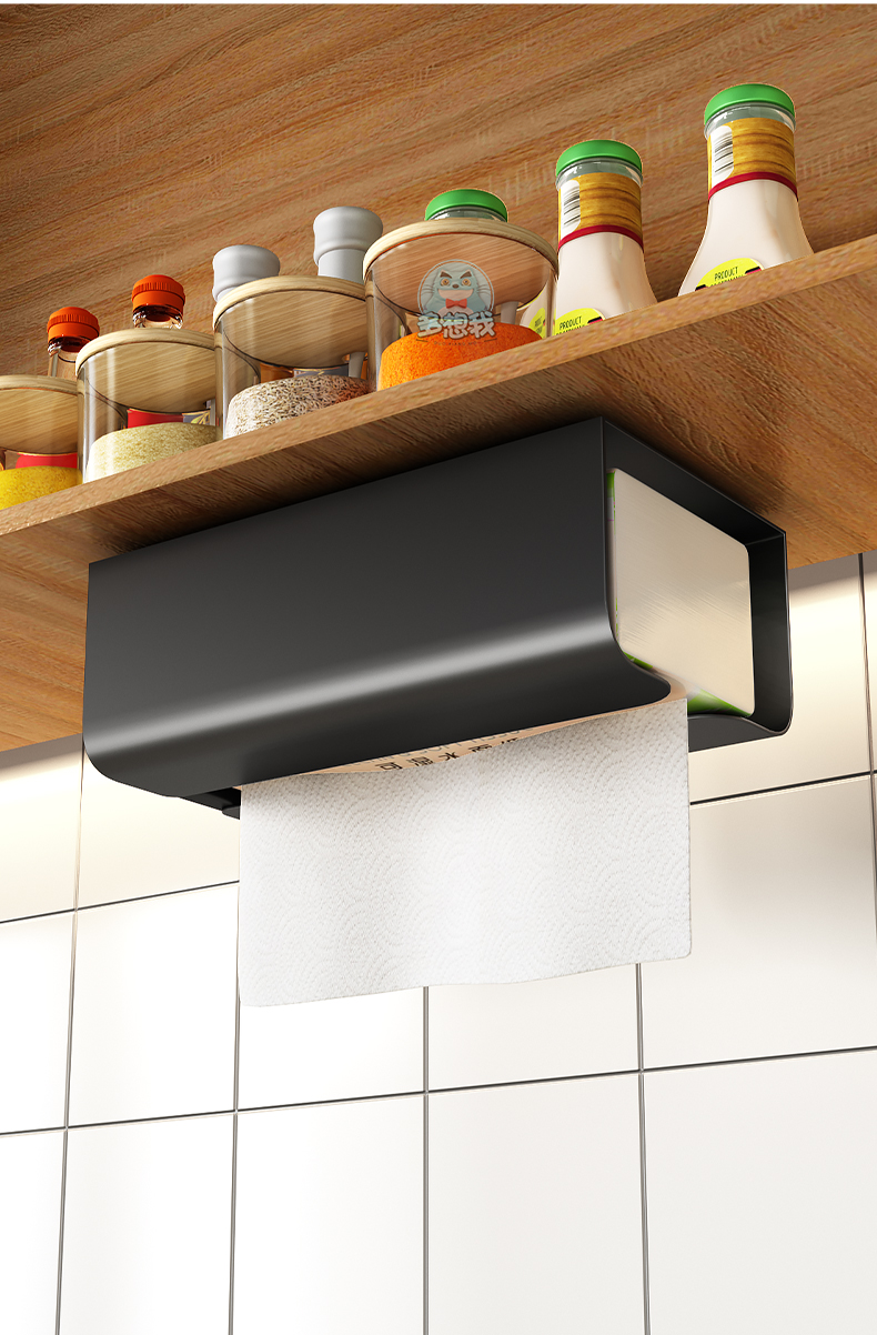 Kitchen Wall-Mounted Iron Tissue Box Hole-Free Net Red Tissue Box Oil Suction Tube Plastic Wrap Storage Multifunctional Kitchen Wall-Mounted Iron Tissue Box Hole-Free Net Red Tissue Box Oil Suction Tube Plastic Wrap Storage Multifunctional