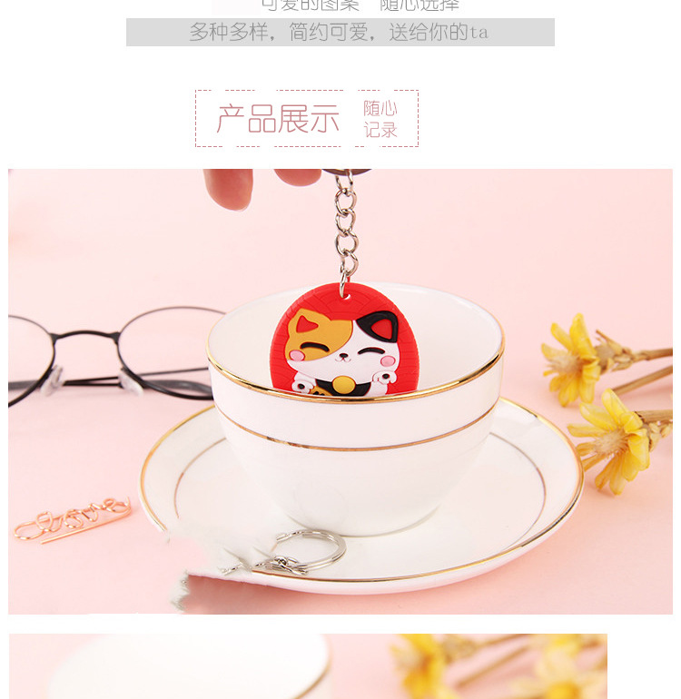 Factory Direct Supply Paper Card PVC Flexible Glue Keychain Cartoon Car Key Pendant Push Gift Wholesale plus Logo