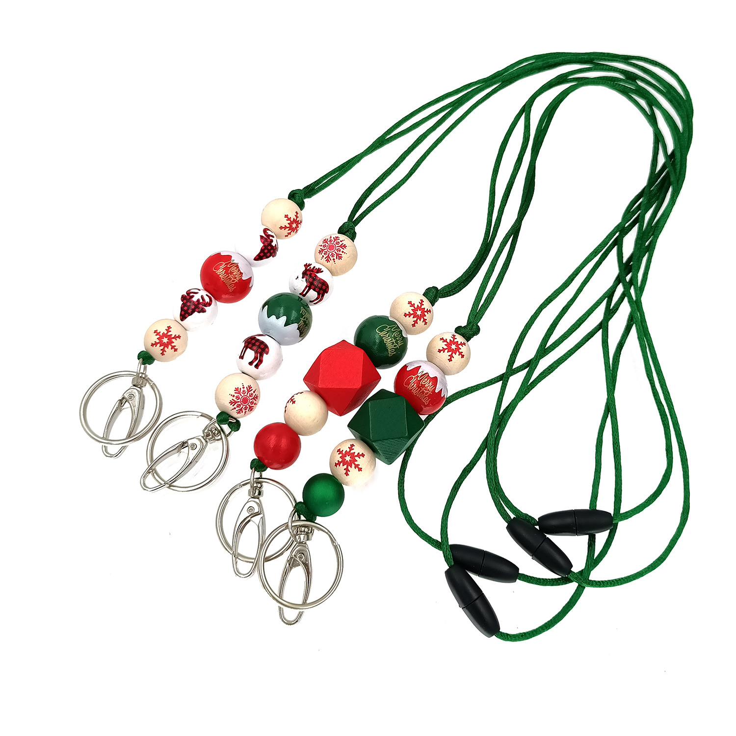 Amazon Hot Christmas Lanyard Badge Clip Key Can Buckle Work Card Long Necklace Cellphone Chain