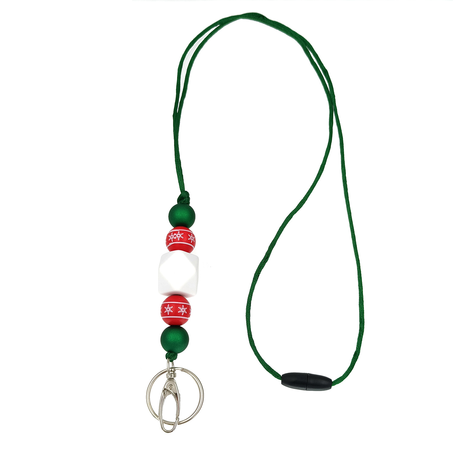Amazon Hot Christmas Lanyard Badge Clip Key Can Buckle Work Card Long Necklace Cellphone Chain