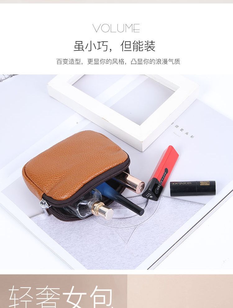 Genuine Leather Coin Purse Bus Card Package Driving License Creative Korean Version Zip Key Bag Coin Bus Earplugs Cowhide