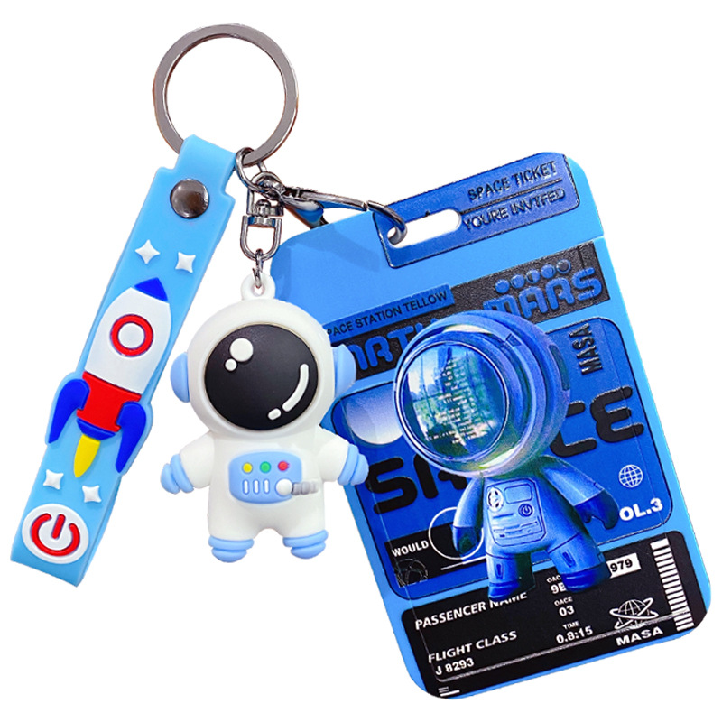 Baimao Cartoon Astronaut Keychain Creative School Card Personality Bus Pass Exquisite Certificate Protective Cover Package Pendant