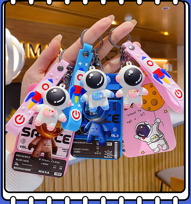 Baimao Cartoon Astronaut Keychain Creative School Card Personality Bus Pass Exquisite Certificate Protective Cover Package Pendant