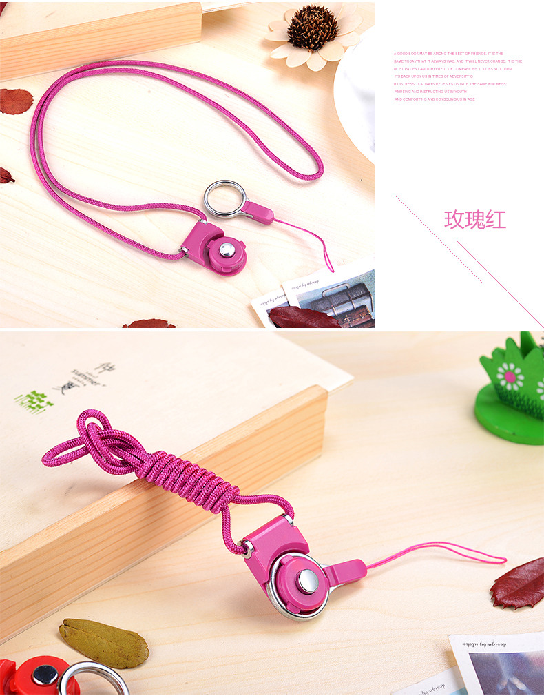 Mobile phone lanyard neck hanging rope badge chest card lanyards U disk camera pendant Keychain shorts female