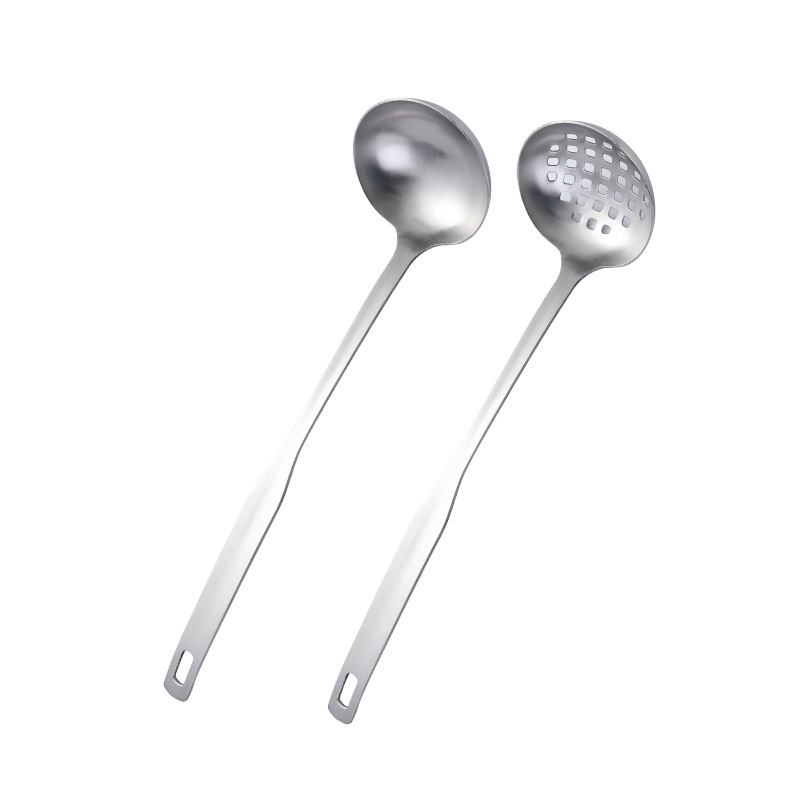 201 Stainless Steel Hot Pot Spoon Home Ladle Thickened Soup Spoon Colander Kitchen for Scooping up Porridge Soup Ladle Cooking Kitchenware Set