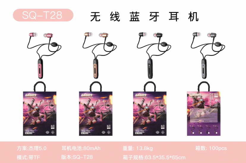 [Thangka] New Bluetooth Headset T28 Pendant with TF Card Insert Function Double-Click minus Key Photo