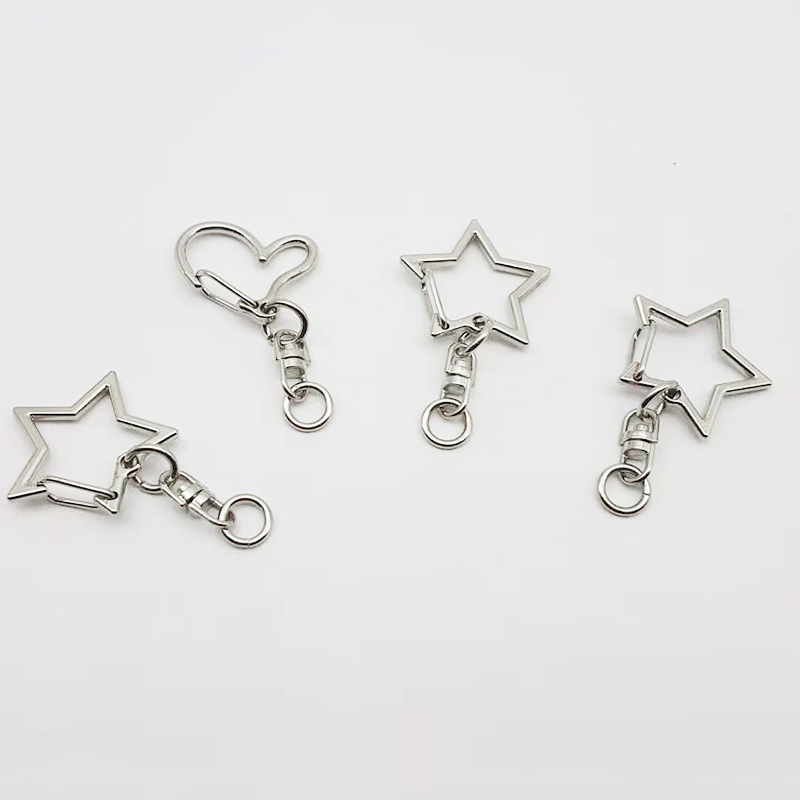 Zinc alloy spring ring color dog button metal lobster key ring key ring C - shaped key chain card ring