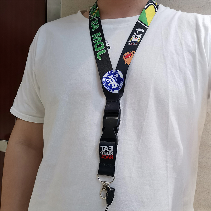 JDM Modified Culture Car Sticker Release Buckle Lanyard Badge Card Halter Key Mobile Phone Work Permit Lanyard