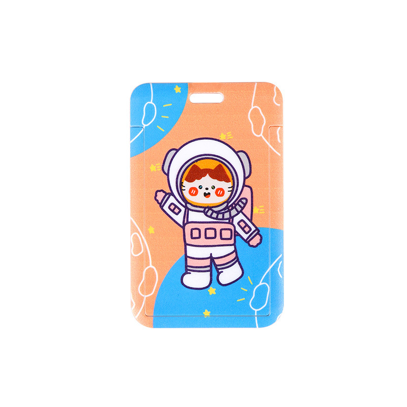 Student Campus Meal Card Bus Pass ID Card Set Net Red Series Slide Type Anti-Degaussing Protective Case Keychain