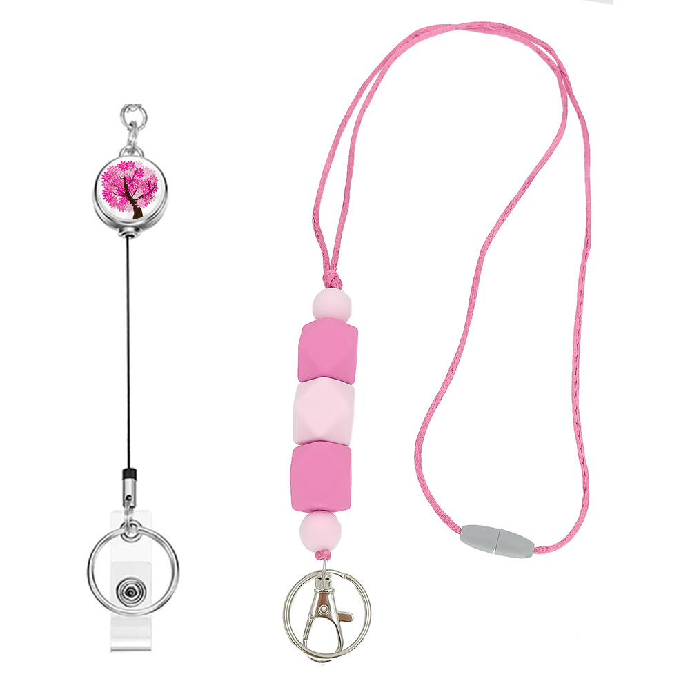 Amazon Hot Sale Lanyard Badge Clip Key Can Buckle Work Card Card Holder Long Sweater Necklace Cellphone Chain