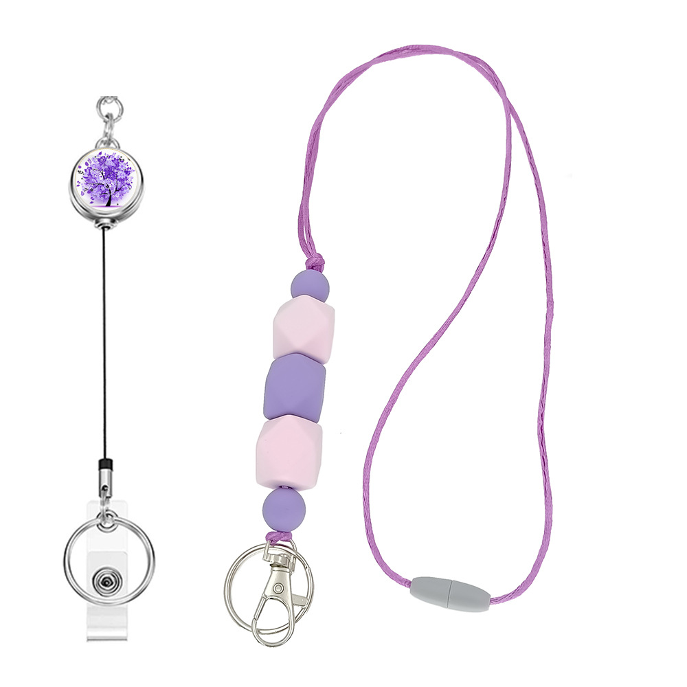 Amazon Hot Sale Lanyard Badge Clip Key Can Buckle Work Card Card Holder Long Sweater Necklace Cellphone Chain