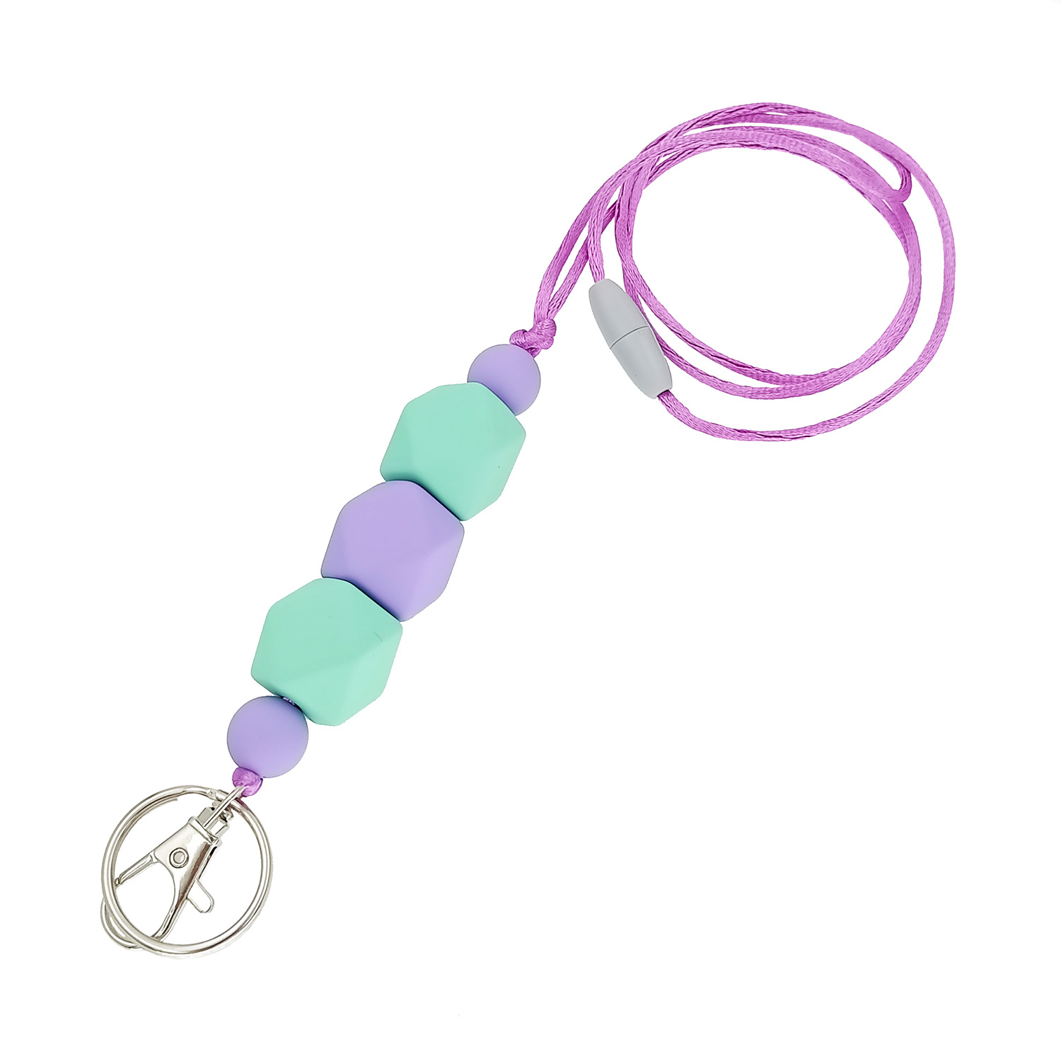 Amazon Hot Sale Lanyard Badge Clip Key Can Buckle Work Card Card Holder Long Sweater Necklace Cellphone Chain