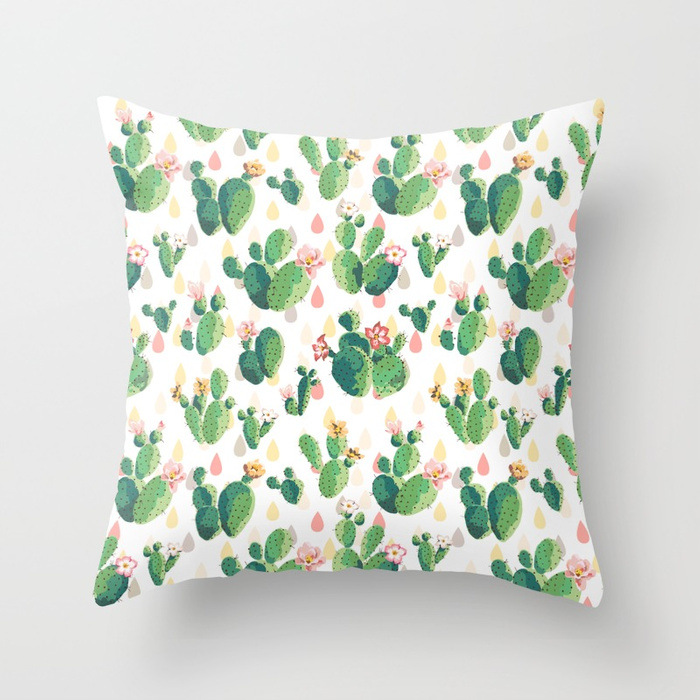 Nordic Style Ins Fresh Pillow Cushion Modern Waist Pillow Plants Green Plants Pillow Sofa Car Cushion Customization