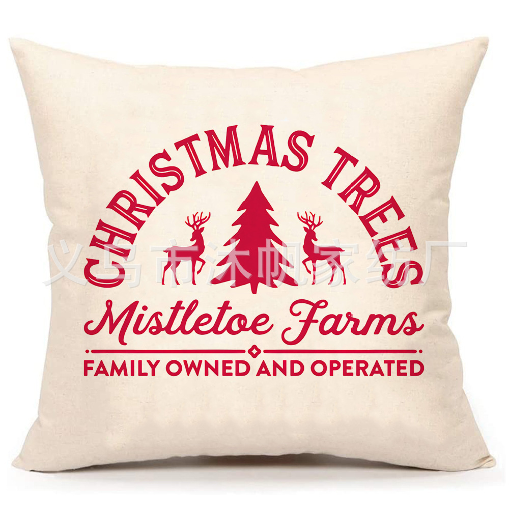 Popular Amazon Christmas Pillow Cover Customizable Factory Direct Sales Home Pillow Snowflake Christmas Tree Pillow Cover