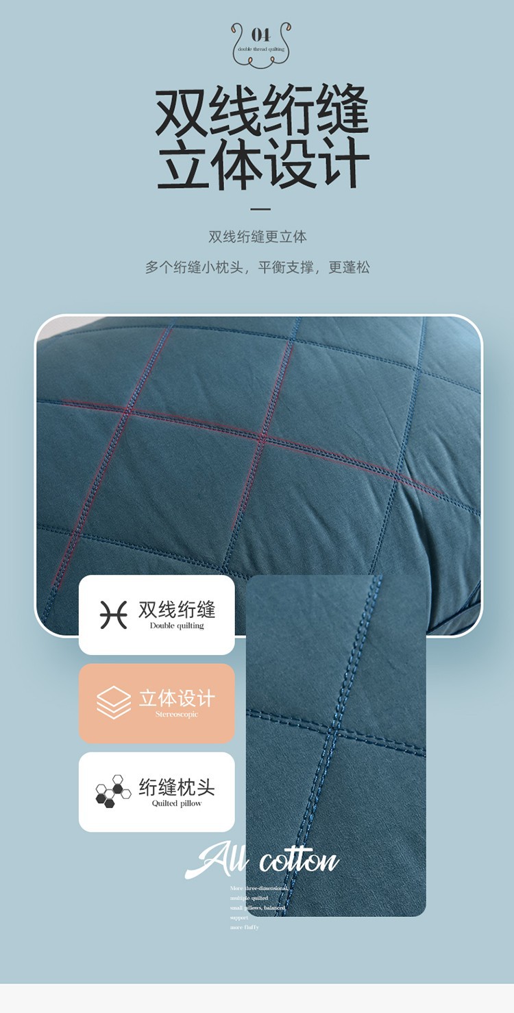Manufacturers Produce Cotton Feather Velvet Three-Dimensional Pillow Core, Pillow Single Household Hotel Hotel Cervical Pillow Insert