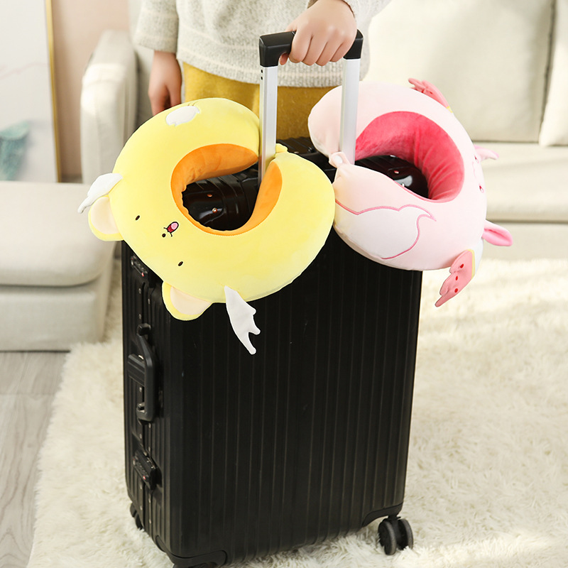 Cute Cartoon Memory Foam U-Shape Pillow Car Cervical Pillow Travel Neck U-Shape Pillow Nap Head Rest Back Cushion