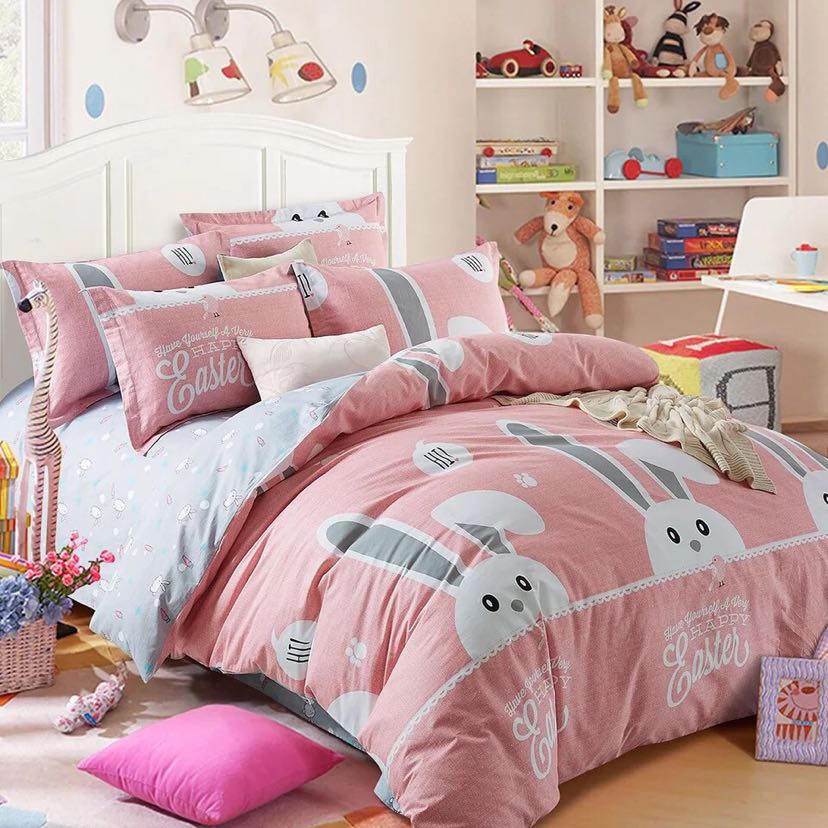 Pure cotton four-piece wedding student hotel bed quilt pillow pillow pillow case full cotton quilt.
