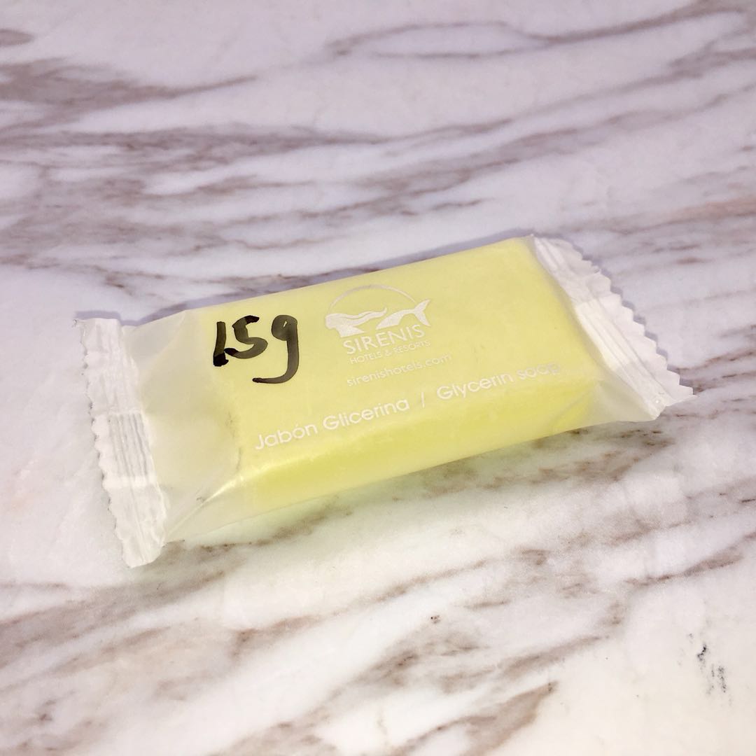 Yellow hotel disposable soap guest room disposable soap.