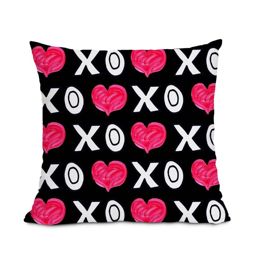 Cross-Border New Arrival Black Background Valentine's Day Netherlands Velvet Digital Printing Pillow (Excluding Pillow Core) Pillow Cushion Cover H