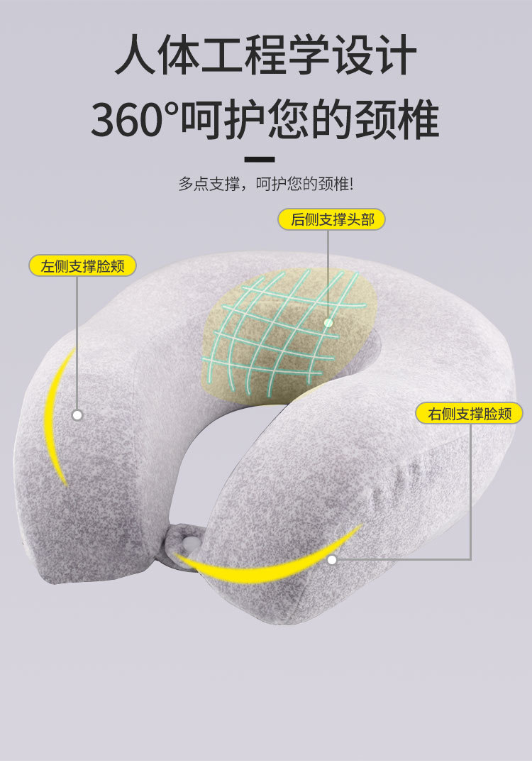 Factory Direct Sales One Product Dropshipping Can Be Customized Logo Adult Travel Neck Pillow Office Gadgets Afternoon Nap Pillow U Pillow