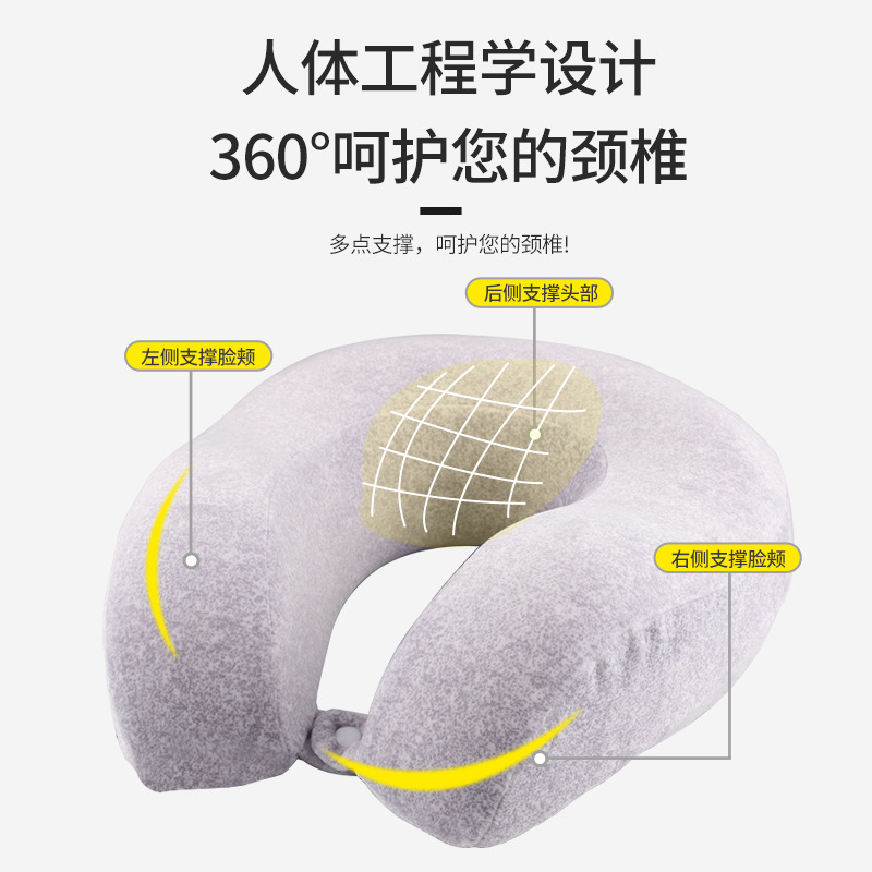 Yl164 One Piece Dropshipping Customizable Logo Adult Travel Neck Pillow Office Artifact Afternoon Nap Pillow U-Shape Pillow