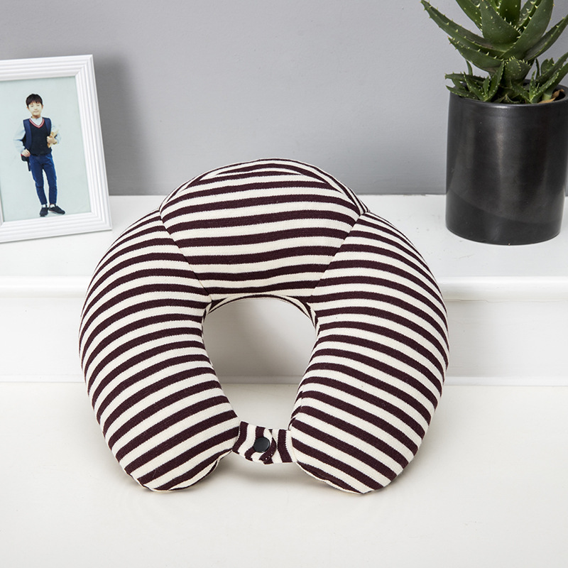 Factory Direct stripe ADAPTS cotton but neck pillow U-shaped neck pillow Office neck Pillow Custom LOGO