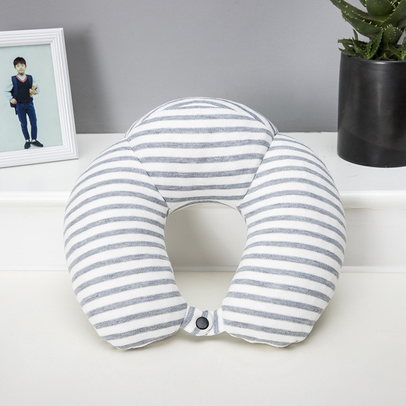 Factory Direct stripe ADAPTS cotton but neck pillow U-shaped neck pillow Office neck Pillow Custom LOGO